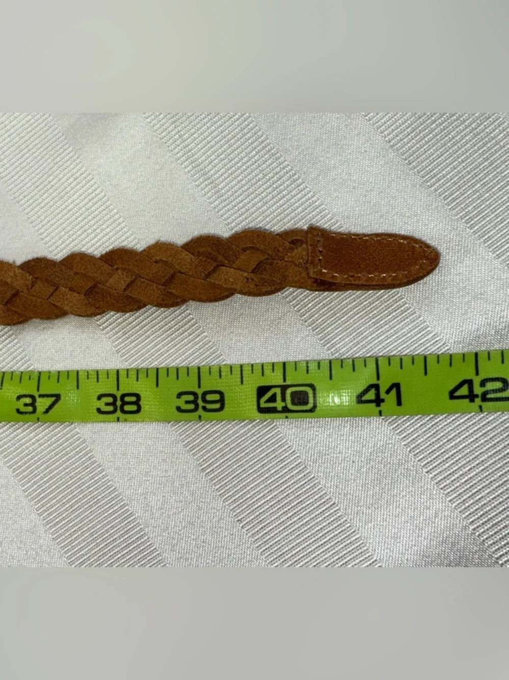 Fossil Gold Metallic Braided Leather Belt Sz-Medium